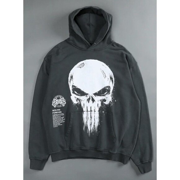 Darc Sport X Punisher Hoodie Gray NEW S M L XLWolves Marvel Rare Gym NFGU